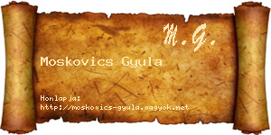 Moskovics Gyula névjegykártya