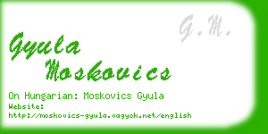 gyula moskovics business card